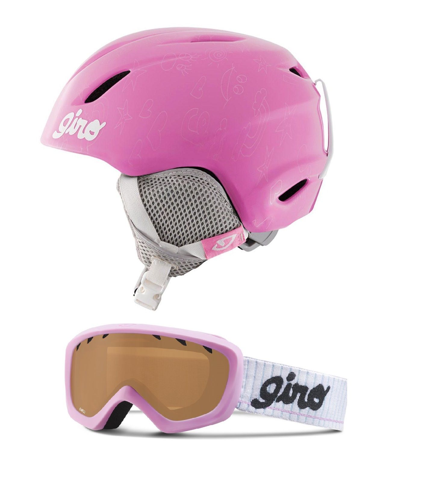 Горнолыжный детский шлем Giro Launch + маска Giro Chico розовый (launch-pink) XS 48.5-52см